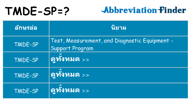อะไรไม่ tmde-sp ถึง