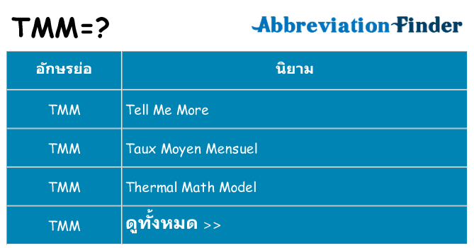 อะไรไม่ tmm ถึง