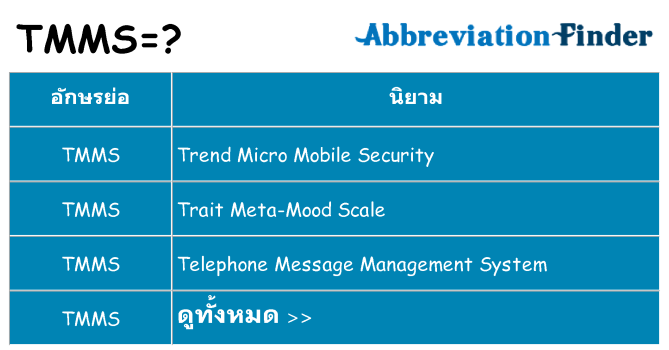 อะไรไม่ tmms ถึง