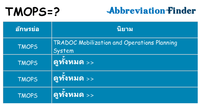 อะไรไม่ tmops ถึง