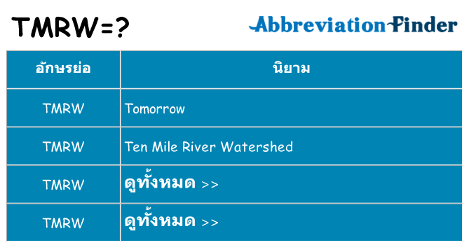 อะไรไม่ tmrw ถึง