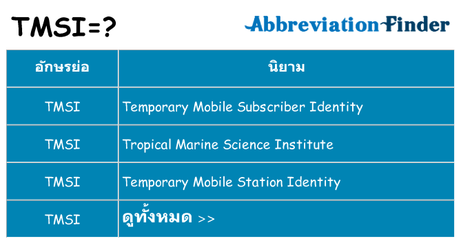 อะไรไม่ tmsi ถึง