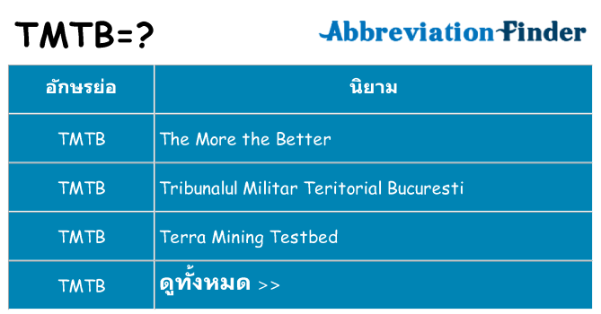 อะไรไม่ tmtb ถึง