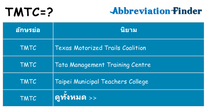 อะไรไม่ tmtc ถึง