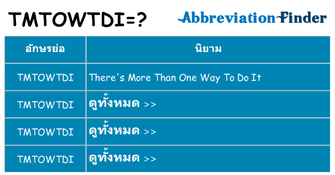 อะไรไม่ tmtowtdi ถึง