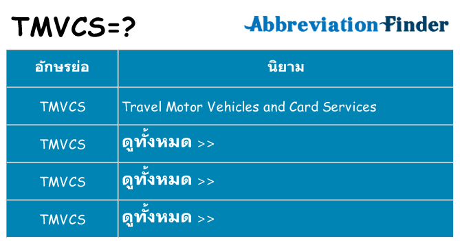 อะไรไม่ tmvcs ถึง