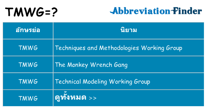 อะไรไม่ tmwg ถึง