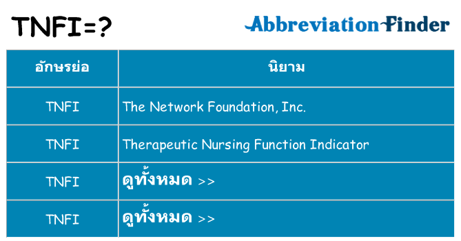 อะไรไม่ tnfi ถึง