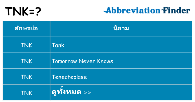 อะไรไม่ tnk ถึง