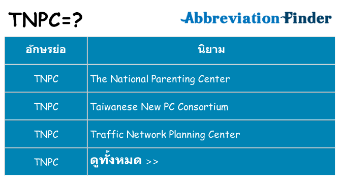 อะไรไม่ tnpc ถึง