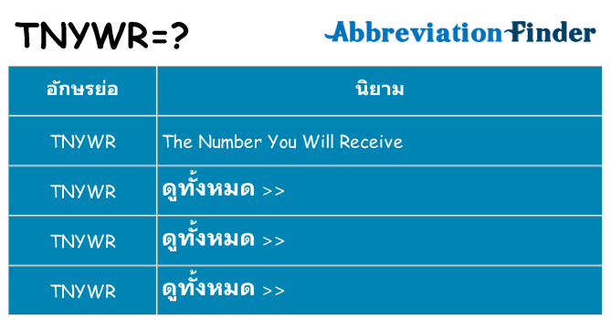 อะไรไม่ tnywr ถึง