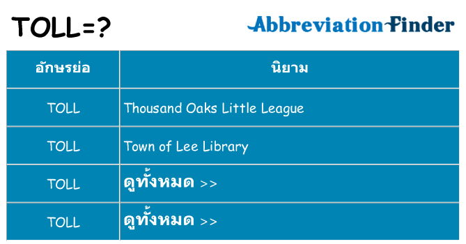 อะไรไม่ toll ถึง