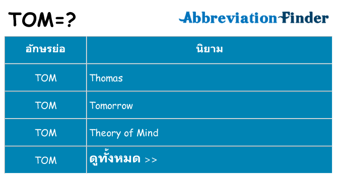อะไรไม่ tom ถึง