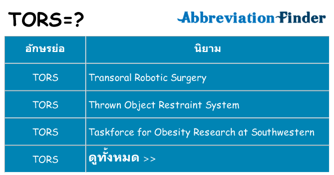 อะไรไม่ tors ถึง