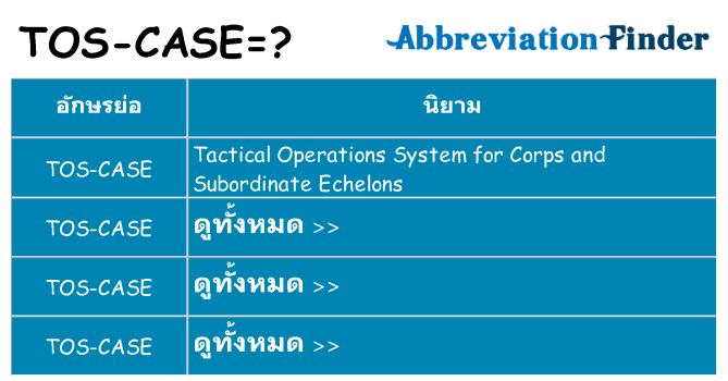 อะไรไม่ tos-case ถึง