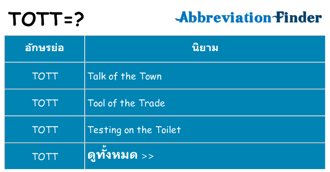 อะไรไม่ tott ถึง