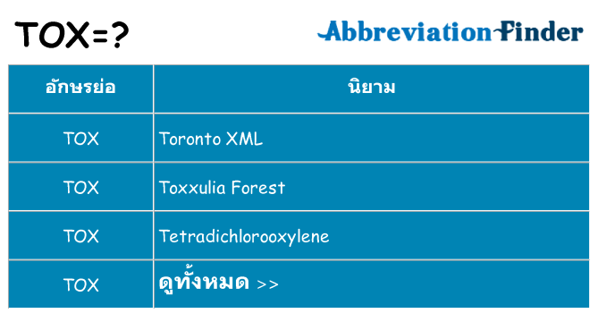 อะไรไม่ tox ถึง