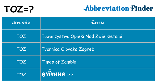 อะไรไม่ toz ถึง