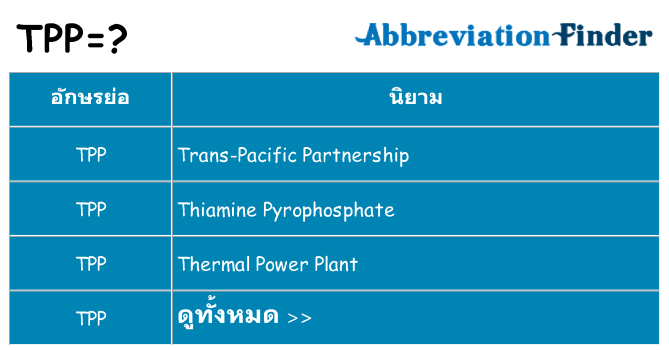 อะไรไม่ tpp ถึง
