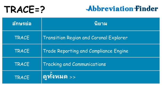 อะไรไม่ trace ถึง