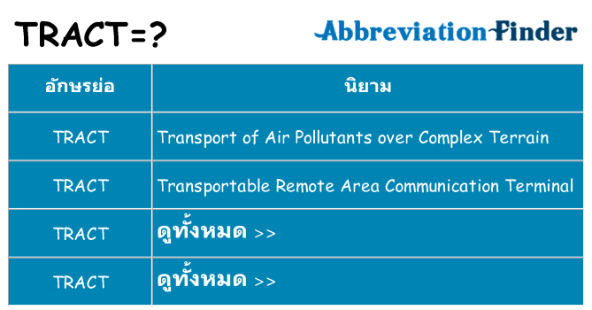 อะไรไม่ tract ถึง
