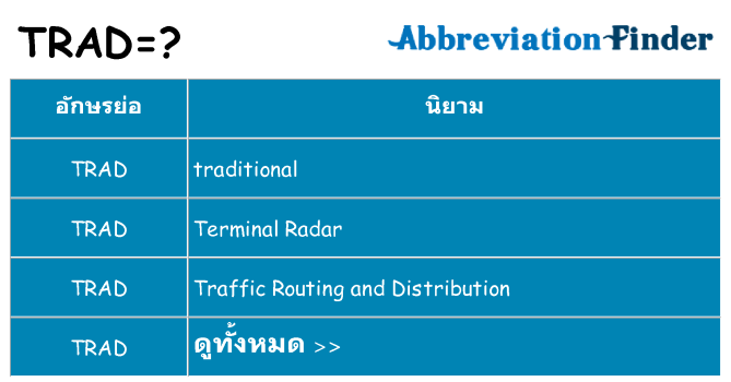 อะไรไม่ trad ถึง
