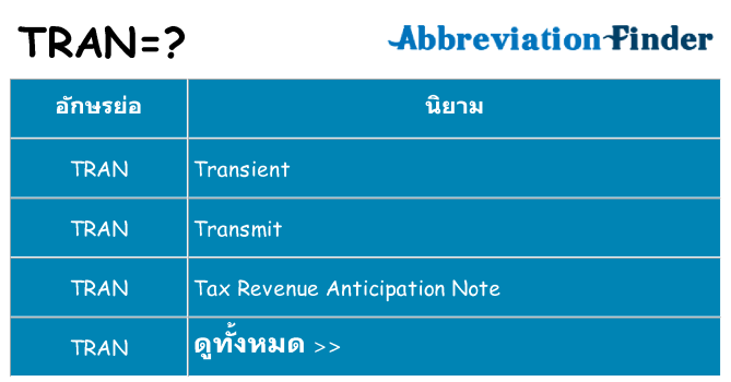 อะไรไม่ tran ถึง