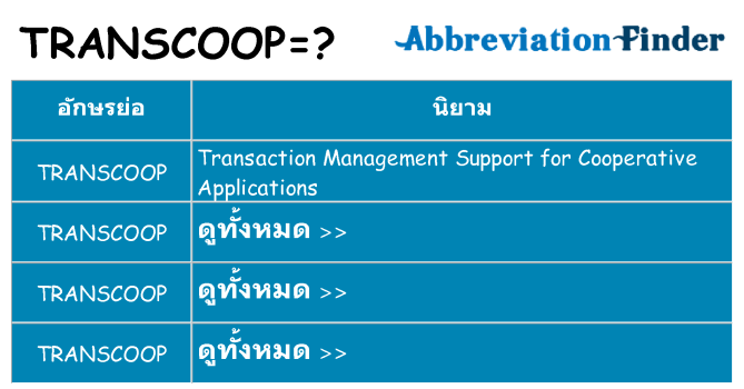 อะไรไม่ transcoop ถึง