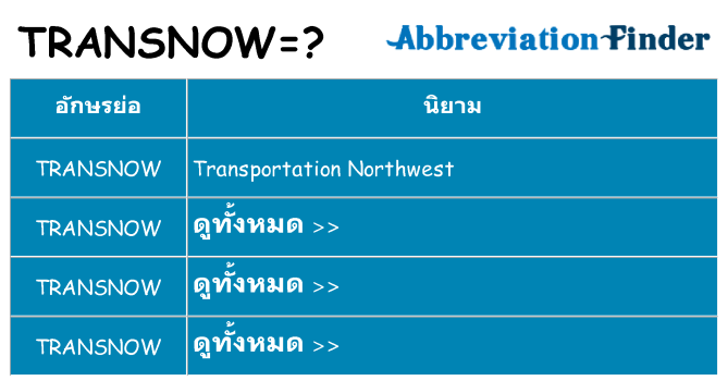 อะไรไม่ transnow ถึง