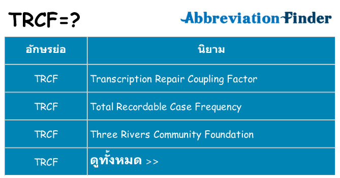 อะไรไม่ trcf ถึง