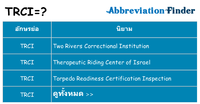 อะไรไม่ trci ถึง