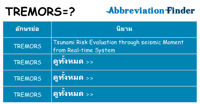 อะไรไม่ tremors ถึง