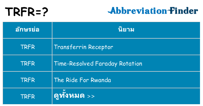 อะไรไม่ trfr ถึง
