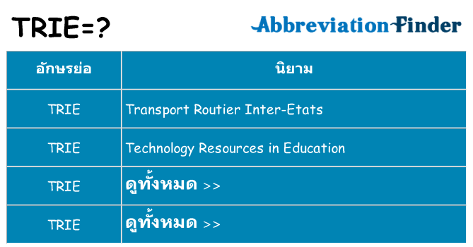 อะไรไม่ trie ถึง