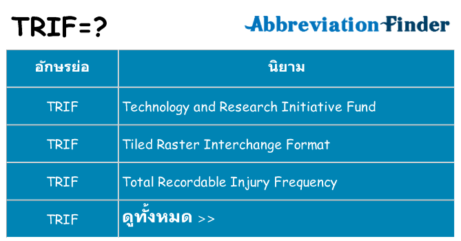 อะไรไม่ trif ถึง