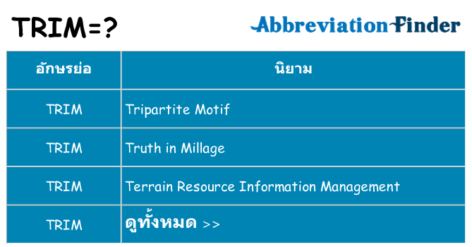 อะไรไม่ trim ถึง