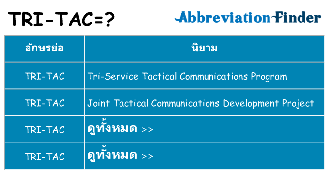อะไรไม่ tri-tac ถึง