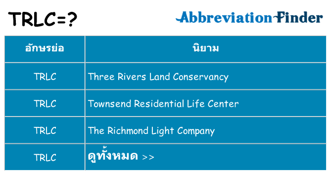 อะไรไม่ trlc ถึง