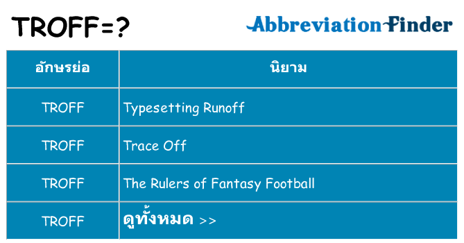 อะไรไม่ troff ถึง