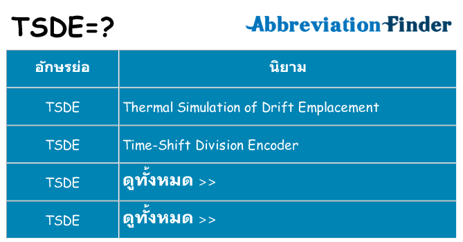 อะไรไม่ tsde ถึง