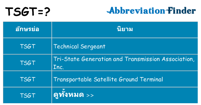 อะไรไม่ tsgt ถึง