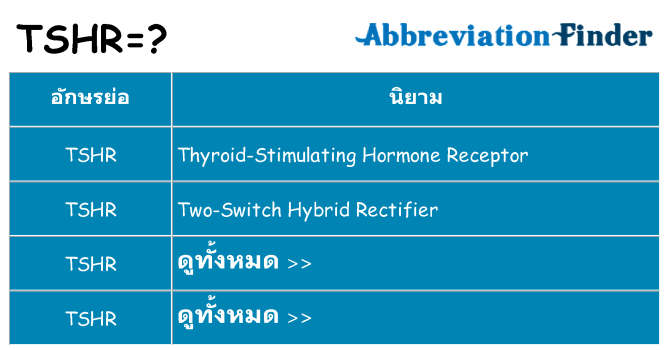 อะไรไม่ tshr ถึง