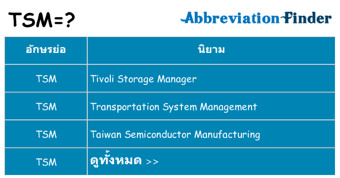 อะไรไม่ tsm ถึง