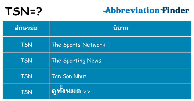 อะไรไม่ tsn ถึง