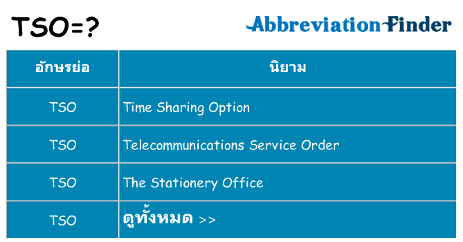 อะไรไม่ tso ถึง