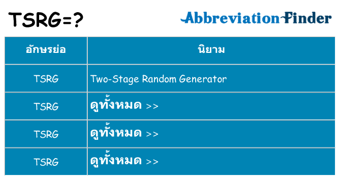 อะไรไม่ tsrg ถึง