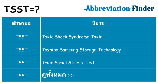 อะไรไม่ tsst ถึง