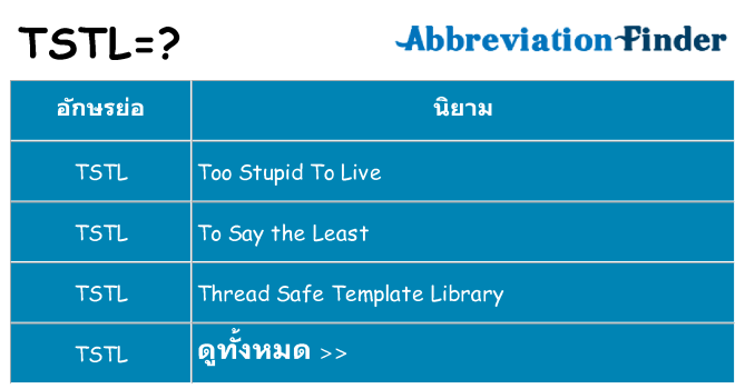 อะไรไม่ tstl ถึง
