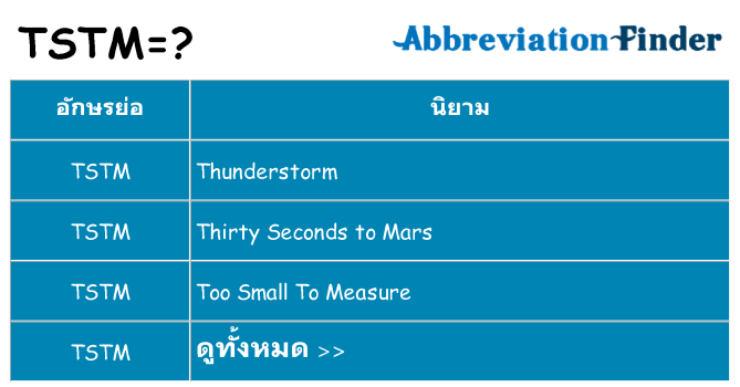 อะไรไม่ tstm ถึง