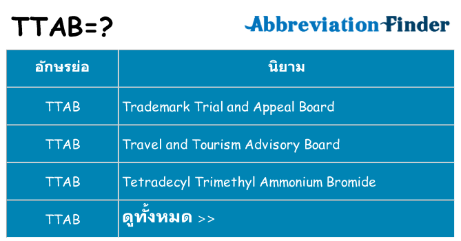 อะไรไม่ ttab ถึง